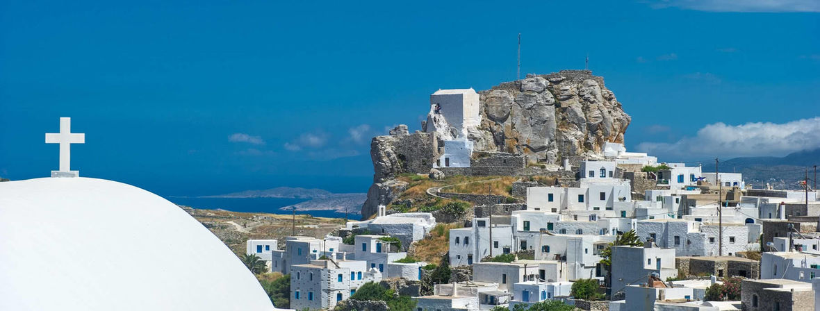 White village on a rocky outcrop