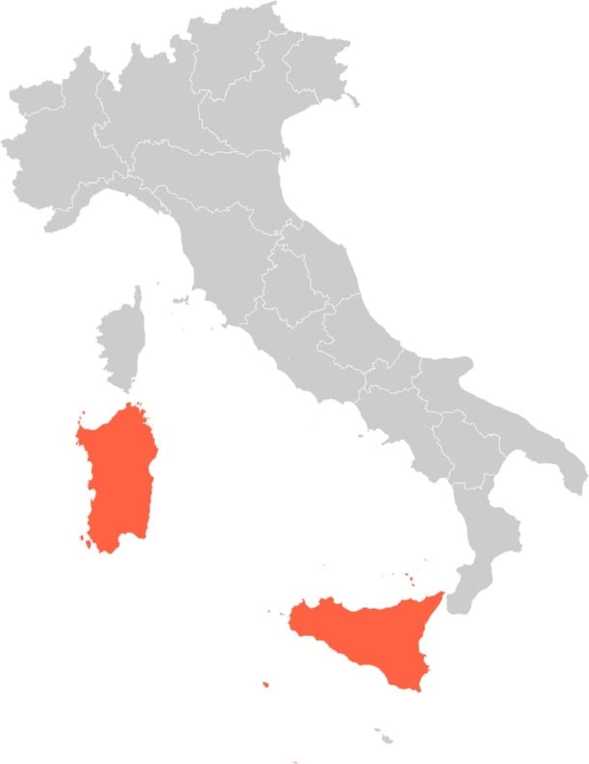Sardina & Sicily Islands Map