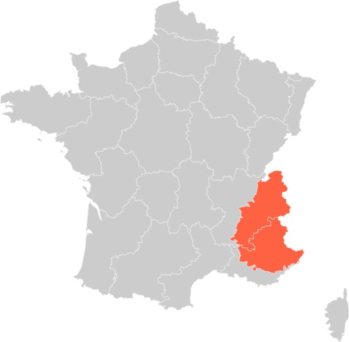 French Alps Region Map