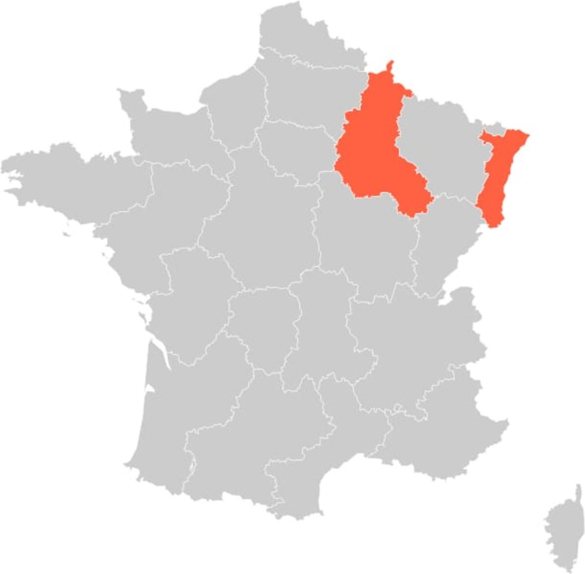 France Alsace and Champagne Region Map