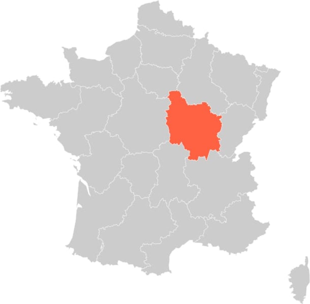 France Burgundy Region Map