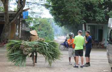 Tourists on Vietnamese backroads