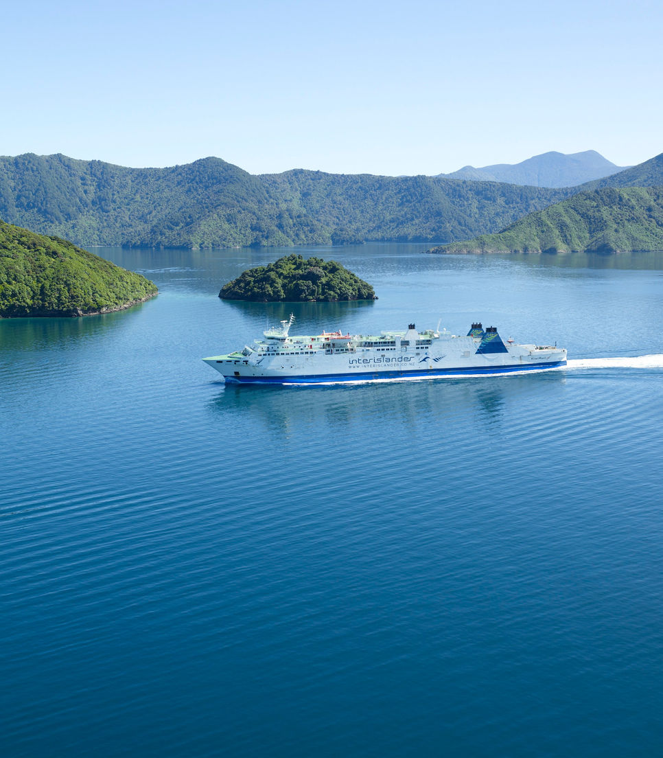 Sail away via the Cook Strait and watch out for some friendly dolphins