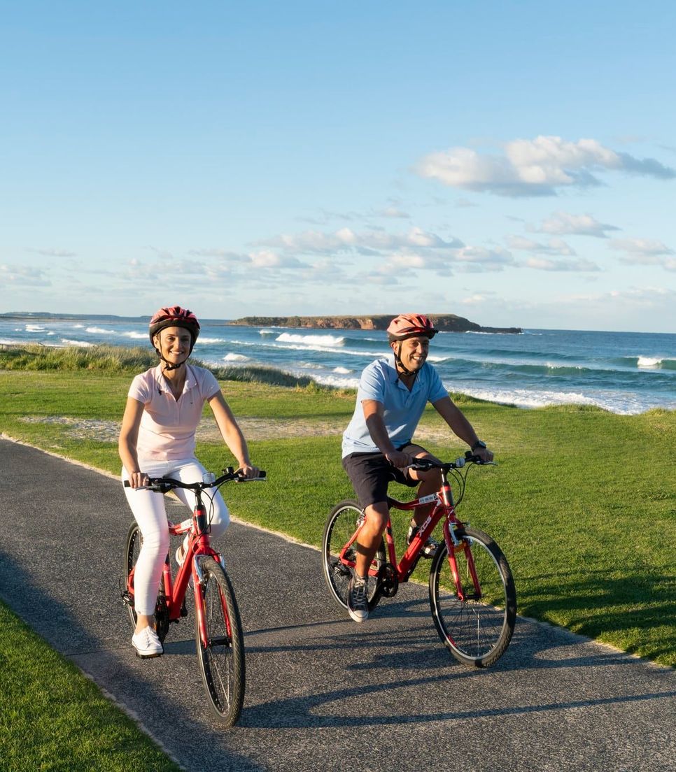 Enjoy safe off-road riding on sealed coastal bike paths