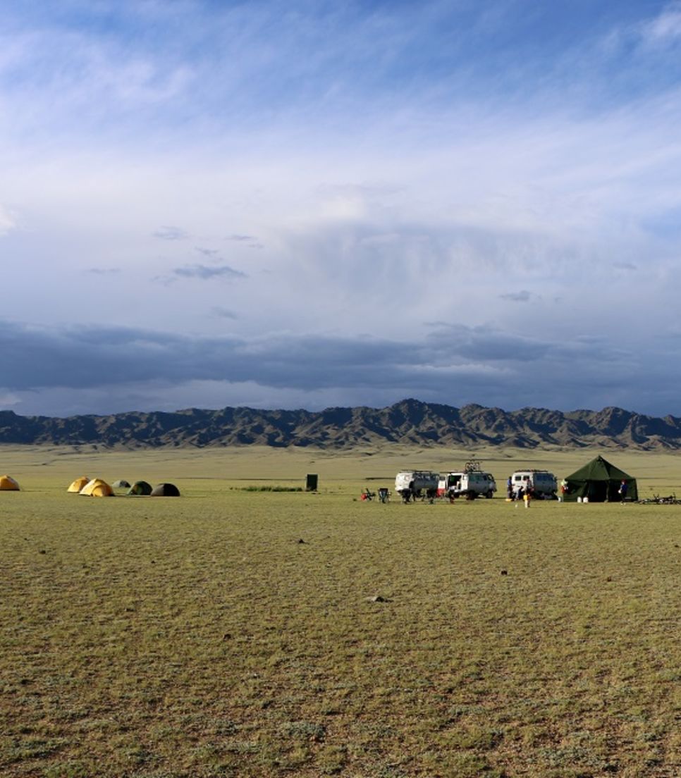 The adventure isn't complete if you don't stay in comfortable yurts out in the open fields of Mongolia. 