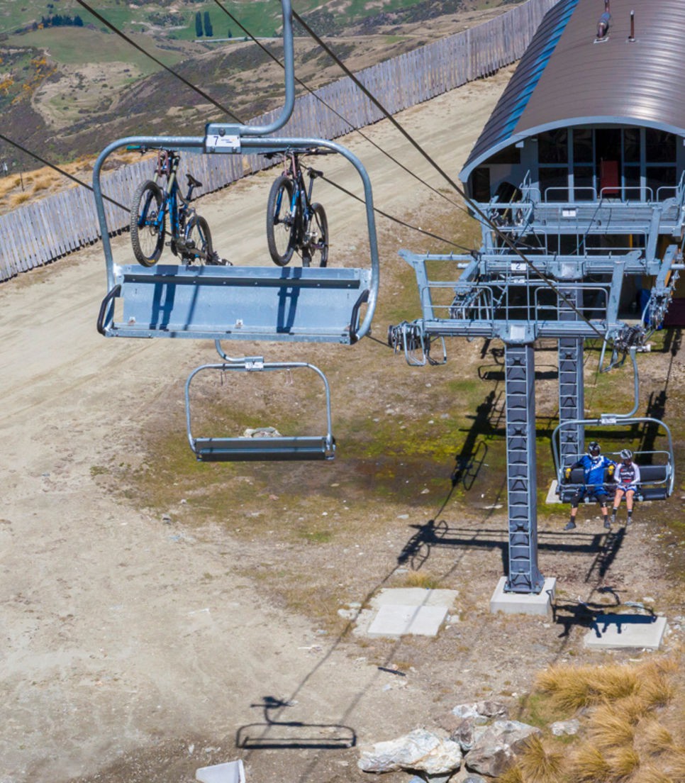 Take the lift up, then pick one of 27 trails down