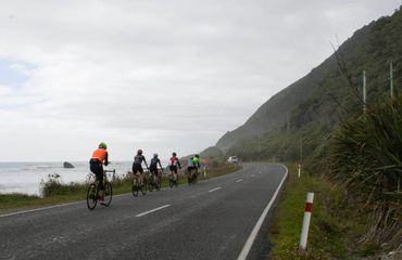 Road cycling by coast