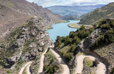 Switchback trail overlooking water