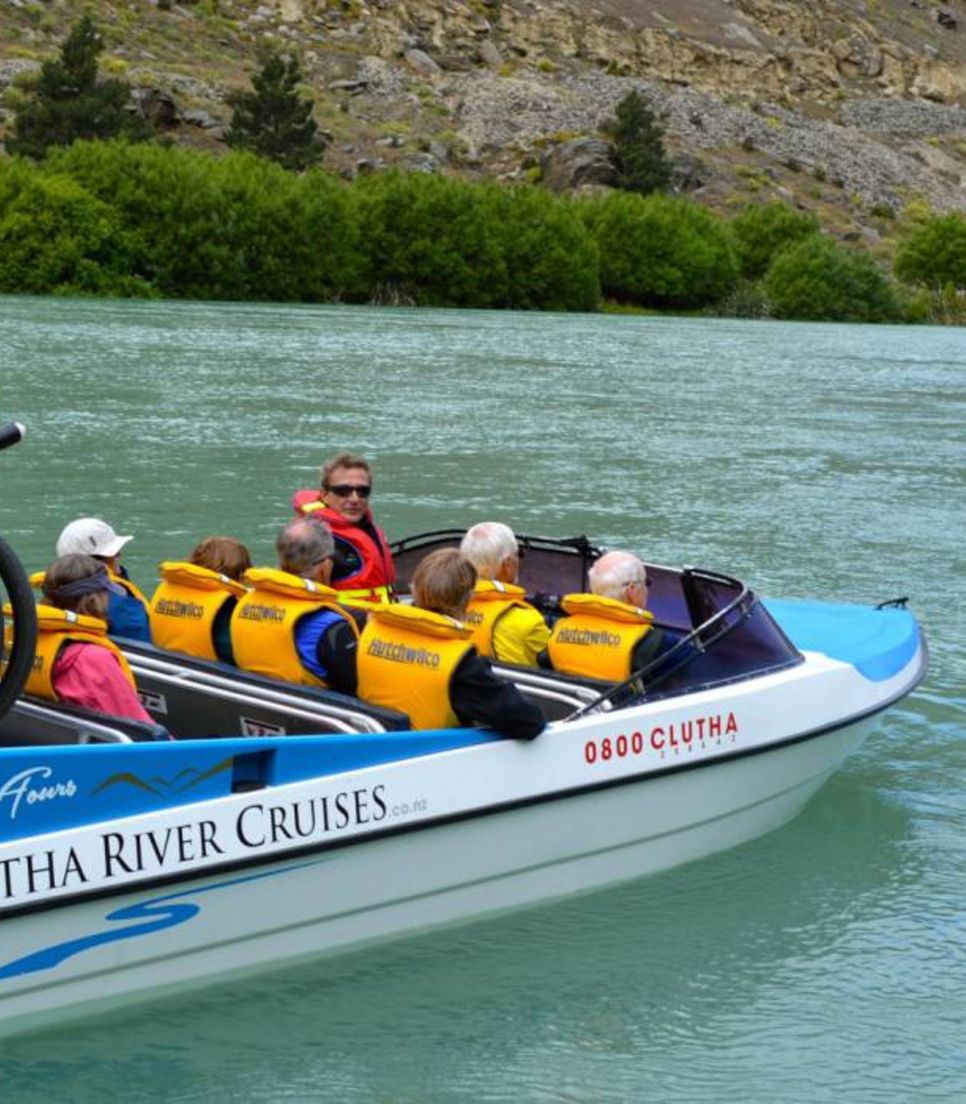 Take an exhilarating break on the last day as you and the bikes enjoy a jet boat ride on the Clutha River