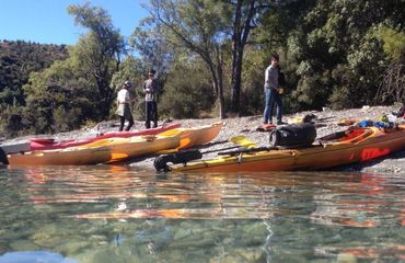 Kayaks on water