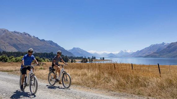 Ride on dedicated cycle paths with interesting views of sheep and cattle country