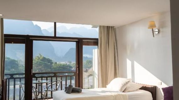 Escape into serene accommodations after a day of cycling