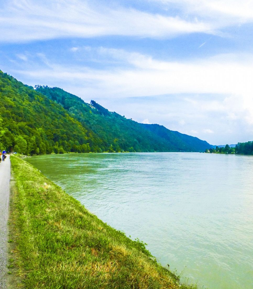 Soak up the stunning views of the river on lovely bike paths