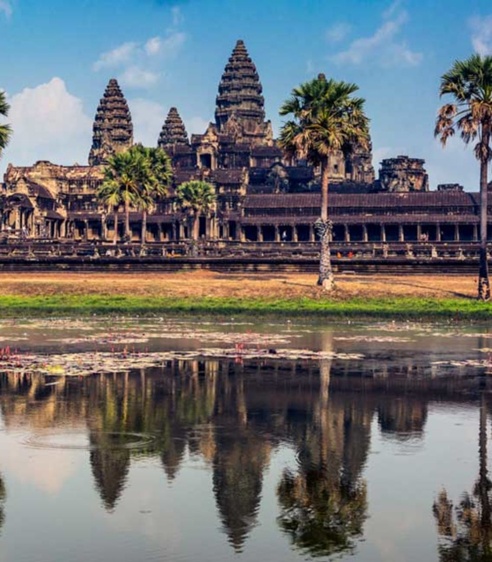 The magnificent Angkor Wat temple complex, a UNESCO World Heritage site, is a must-visit attraction in Cambodia
