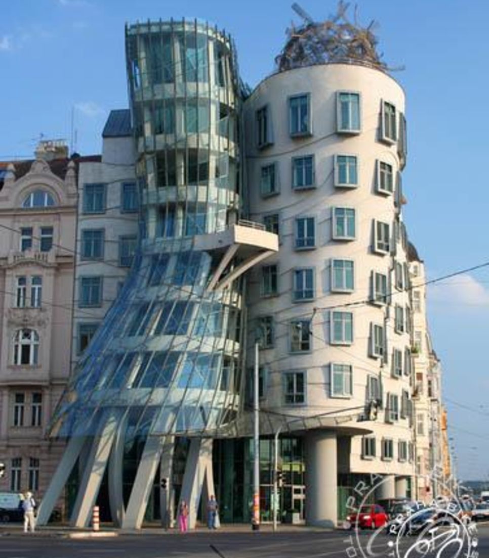 One of the more whimsical stops, the Dancing Buildings are one of the morning's stops