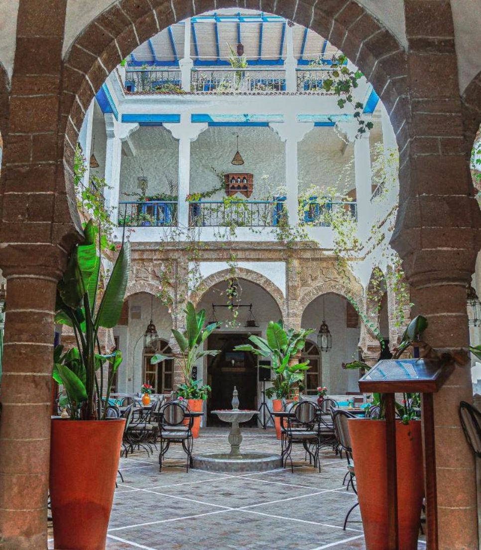 Sleep comfortably in a riad, a traditional Moroccan house with an interior courtyard