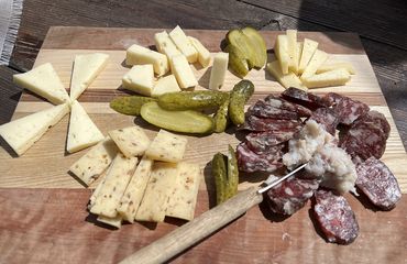 Cheese board with deli meat