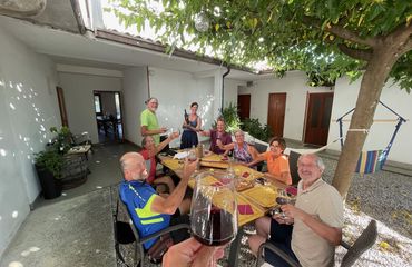 Group of people having wine
