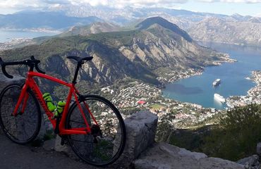 Bike at mountain and sea viewpoint