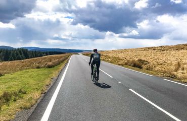Cyclist on rural road