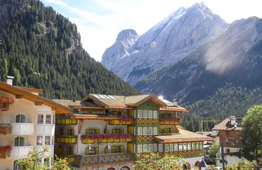Hotel exterior in mountains