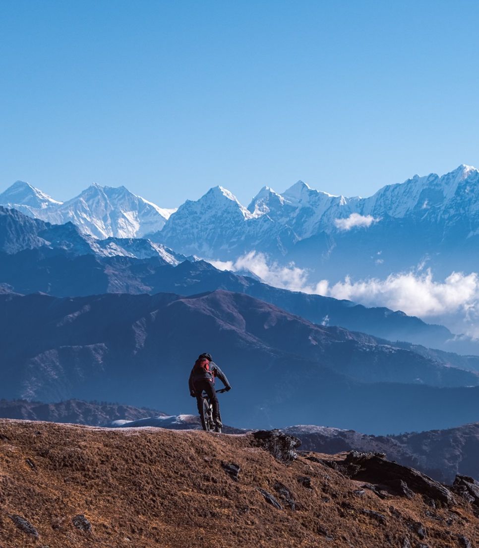 Cycling through the breathtaking landscapes of the Himalayas