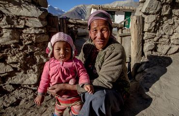 Himalayan woman and child