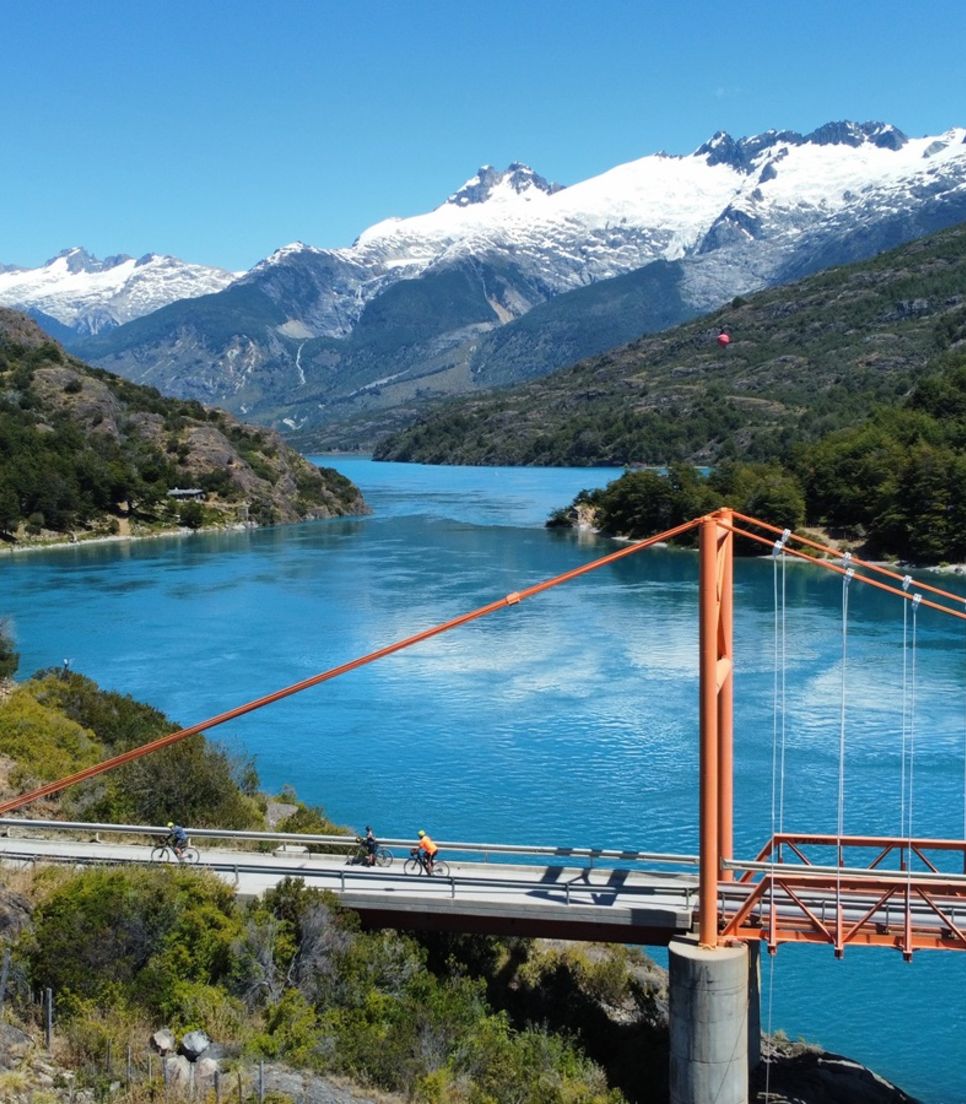 Cycle around General Carrera Lake and marvel at the views of the Northern Ice Fields