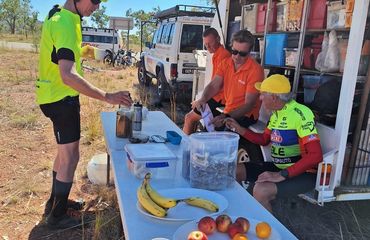 Cyclists taking a break