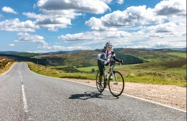 Cyclist on rural road