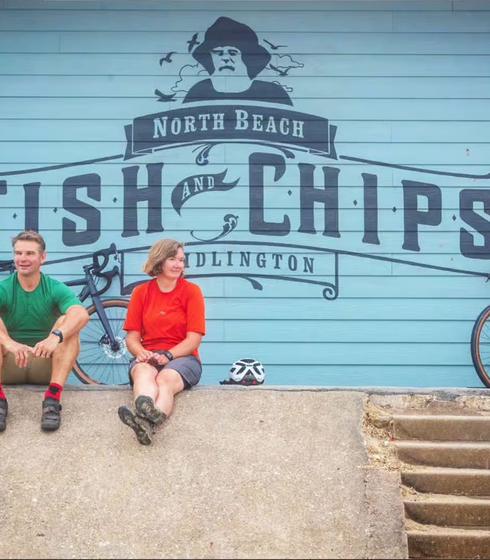 Get stuck into some excellent fish and chips at the end of the day's ride