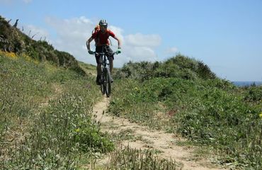 Mountain biking on a rural track