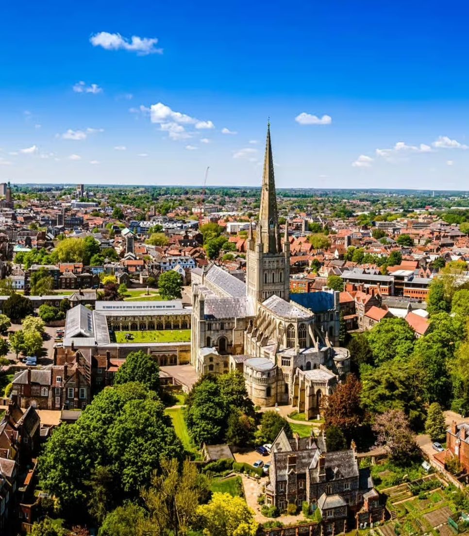 Start and end the tour in the charming city of Norwich