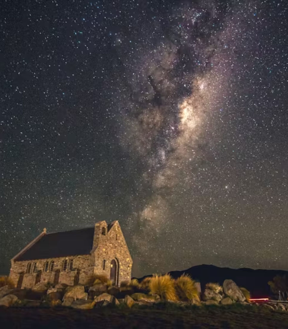 Visit the tiny Church of the Good Shepherd, nestled into the shores of Lake Tekapo 