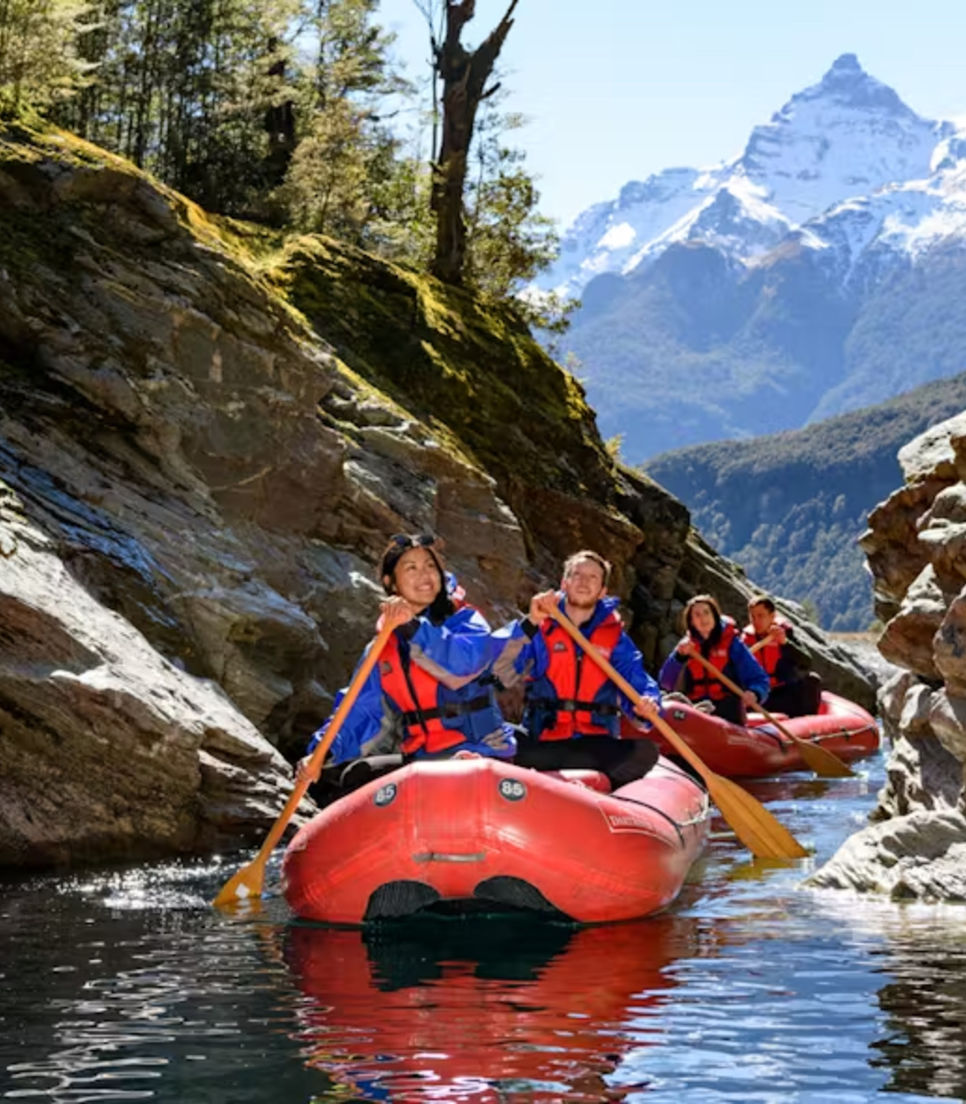 Try the funyaks on the beautiful Dart River on day 4