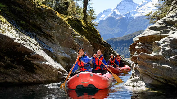 Try the funyaks on the beautiful Dart River on day 4