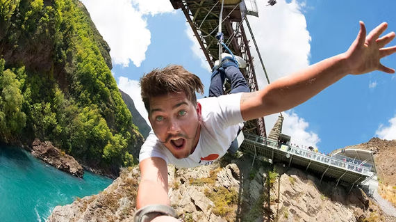 At 134 meters you will experience 8.5 seconds of adrenaline pumping free fall on this truly exhilarating bungy jump over the Nevis River Valley. 