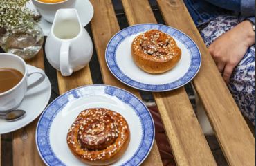 Cinnamon Buns on plates