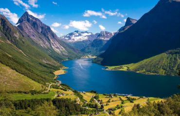 Mountains and lake view