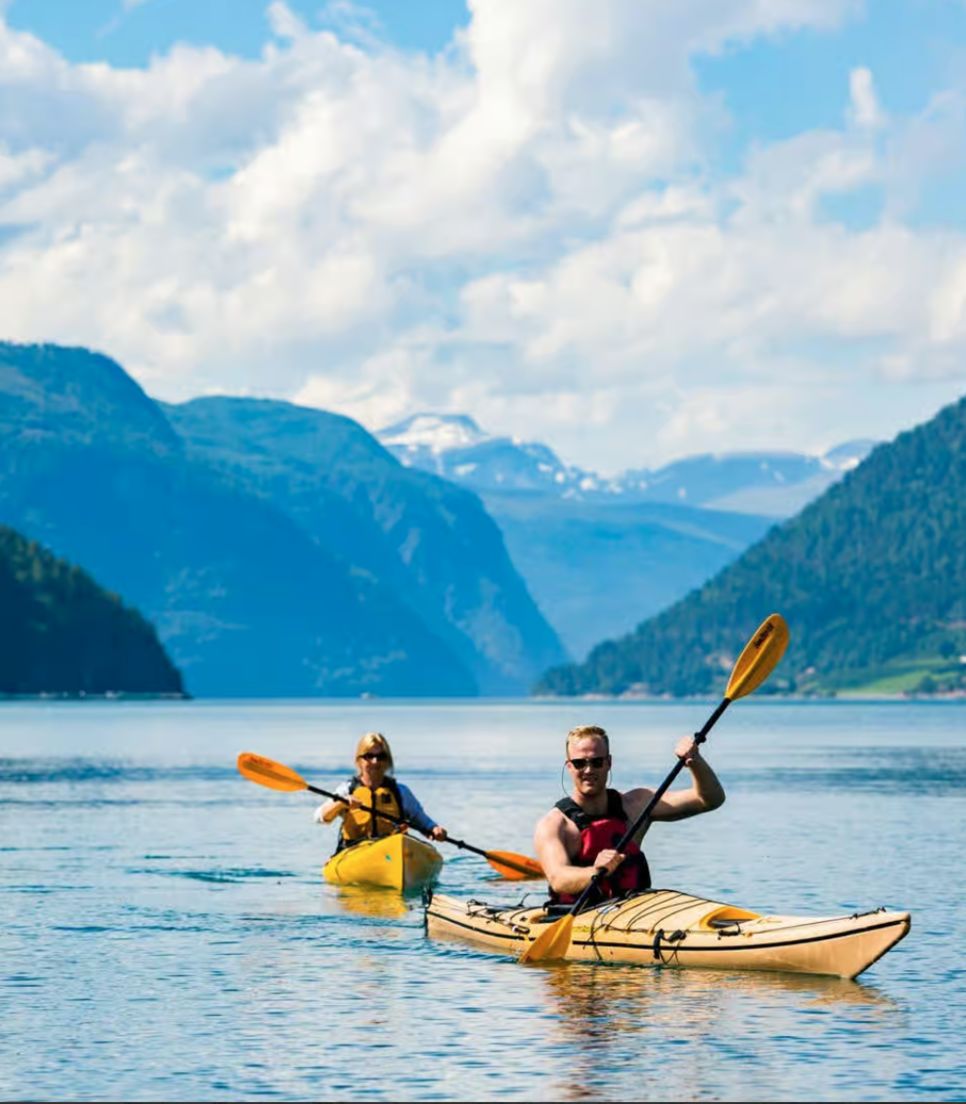 Kayak this morning on a beautiful fjord