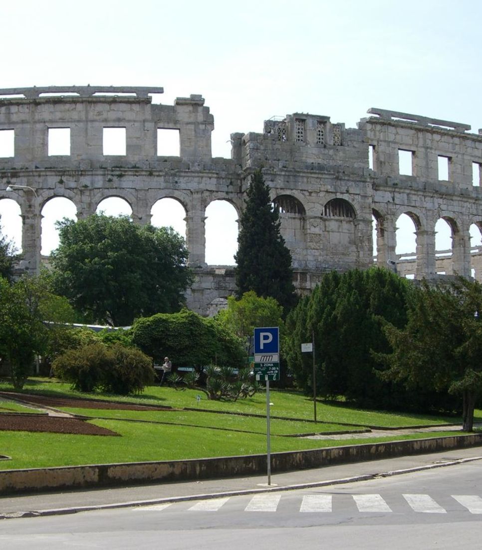 Catch sight of Pula's amphitheatre which rivals that of Rome