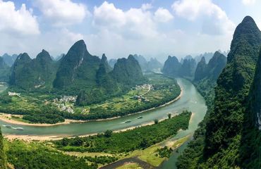 Mountains and greenery and river