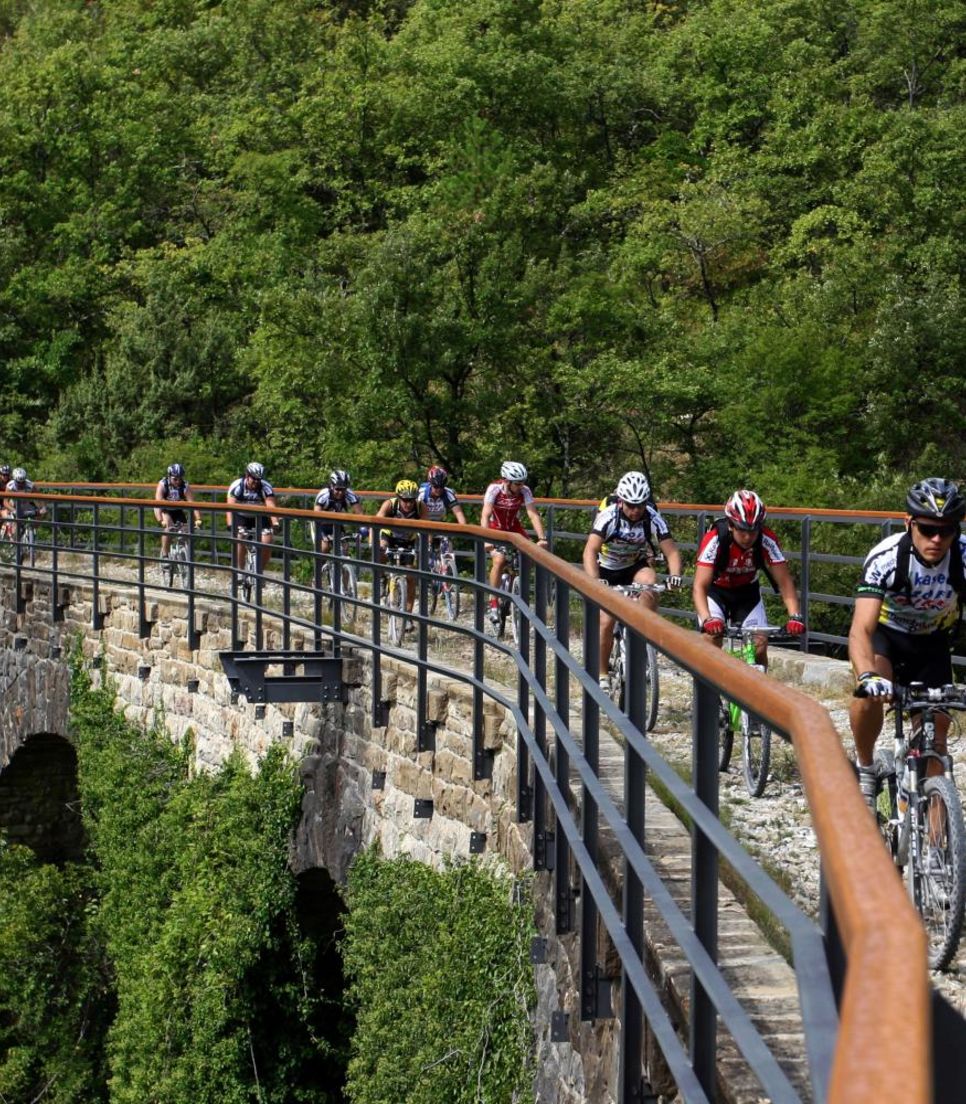 A former railway line, cycle on this legendary route with splendid views of wine vineyards.