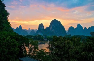 Karst scenery at night