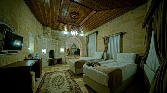 Stay in characterful and welcoming accommodation like this cave hotel for 3 nights of the tour