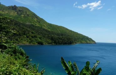 Green mountain island to the sea