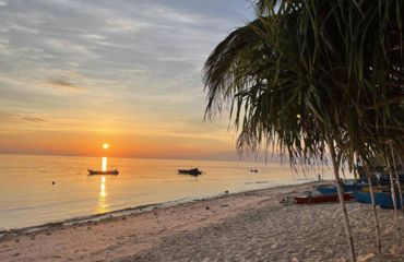 Beach view at sunset