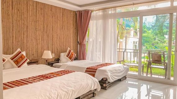 Wake up to rice field views and peaceful mornings at this serene hideaway in Vietnam