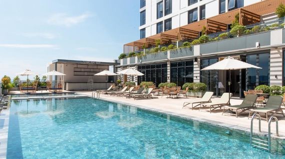 A contemporary hotel with spacious rooms and easy beach access