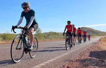 Group of road cyclists